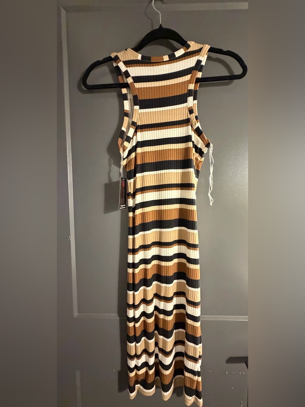 No Boundaries Racerback Ribbed Striped Bodycon Dress - Picture 6 of 7